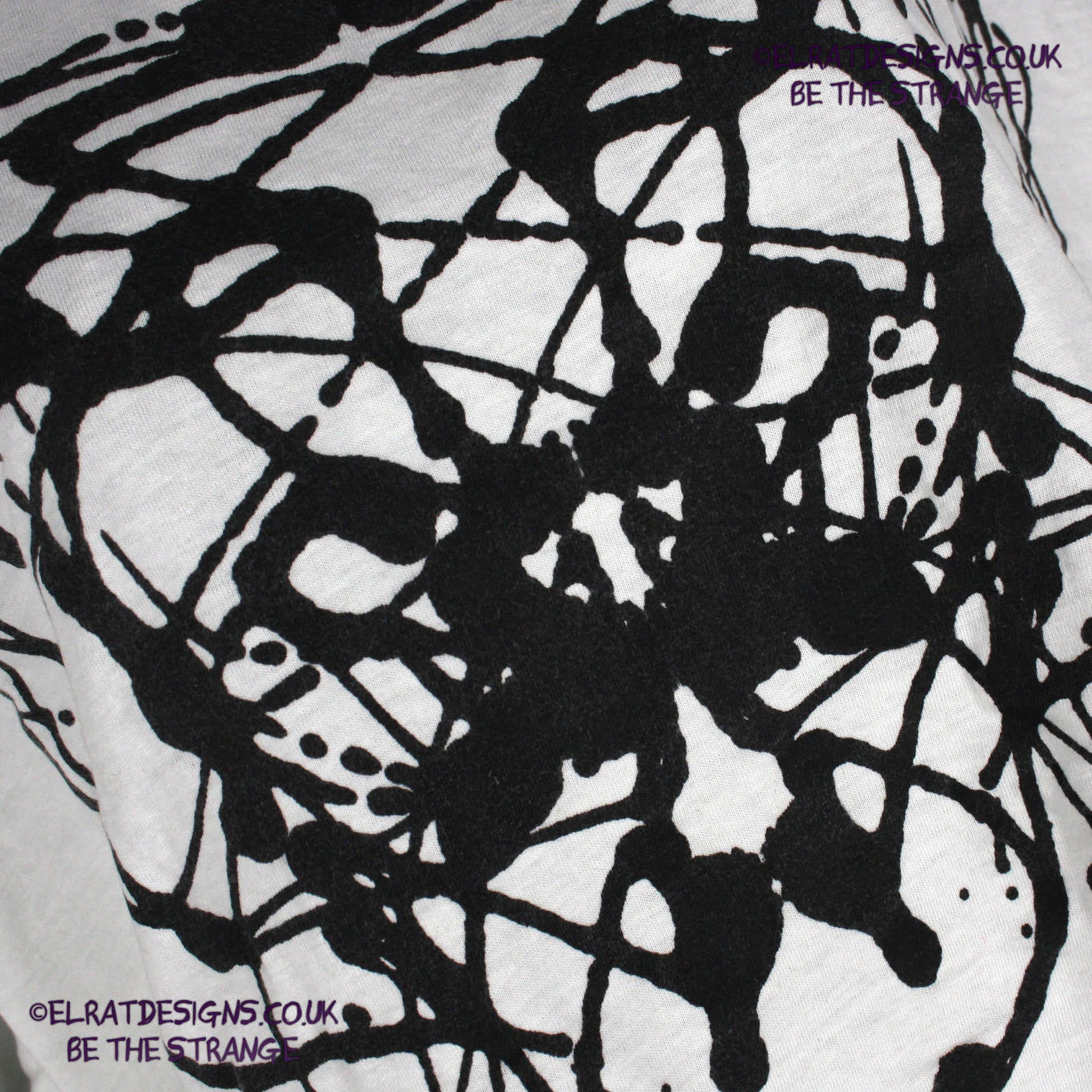 Rorschach, White cotton T-Shirt with Black ink blot - 2X Large #1 (RW B 2XL1) - ElRat Designs - elratdesigns.co.uk