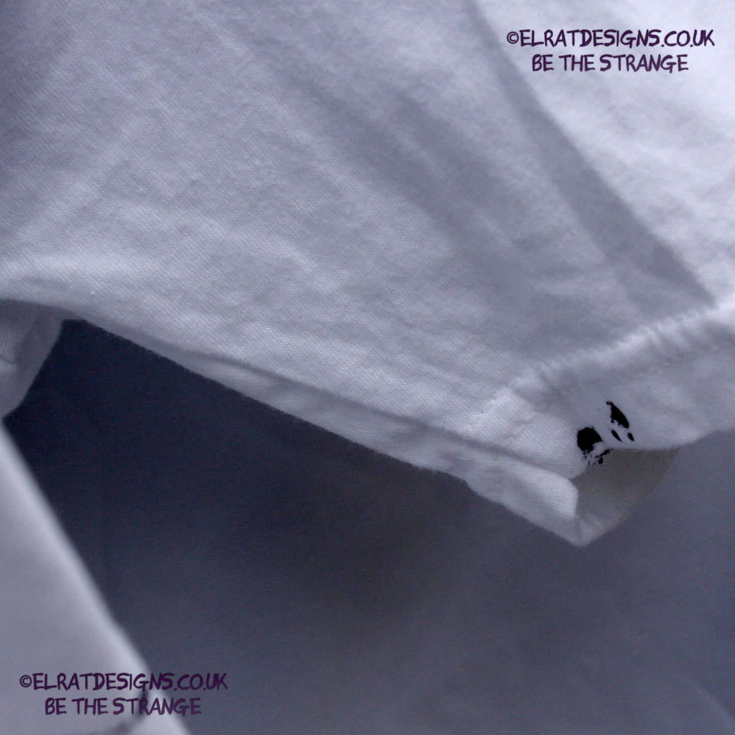 Rorschach, White cotton T-Shirt with Black ink blot - 3XL #1 (RW B 3XL1) - ElRat Designs - elratdesigns.co.uk