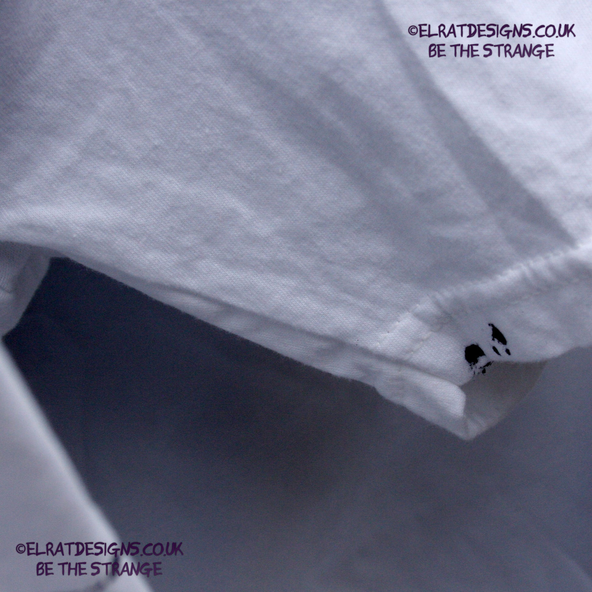 Rorschach, White cotton T-Shirt with Black ink blot - 3XL #1 (RW B 3XL1) - ElRat Designs - elratdesigns.co.uk