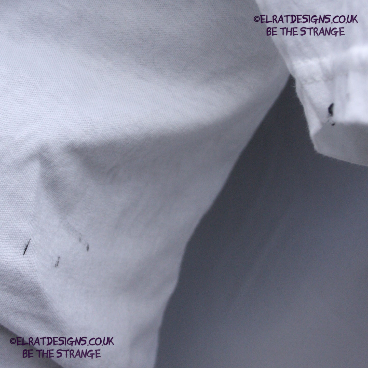 Rorschach, White cotton T-Shirt with Black ink blot - 3XL #1 (RW B 3XL1) - ElRat Designs - elratdesigns.co.uk