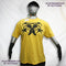 Rorschach Yellow Cotton T-Shirt with Black Ink Blot - L #2 (RY B L2) | ElRat Designs