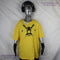 Rorschach Yellow Cotton T-Shirt with Black Ink Blot - XL #1 (RY B XL1) | ElRat Designs