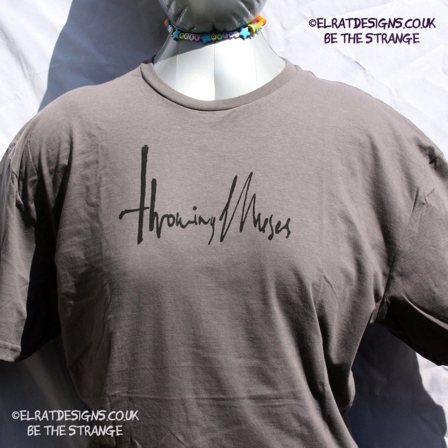 Throwing Muses 1986 logo, original Kristin Hersh handwritten logo, hand printed T-Shirt - ElRat Designs - elratdesigns.co.uk