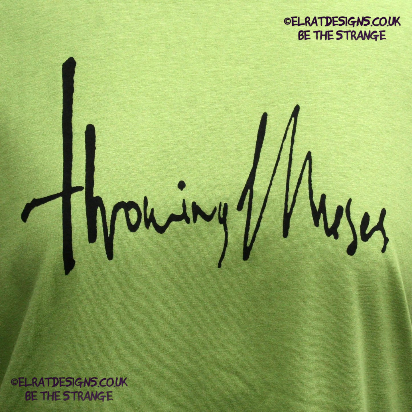 Throwing Muses 1986 logo, original Kristin Hersh handwritten logo, hand printed T-Shirt - ElRat Designs - elratdesigns.co.uk   - hero