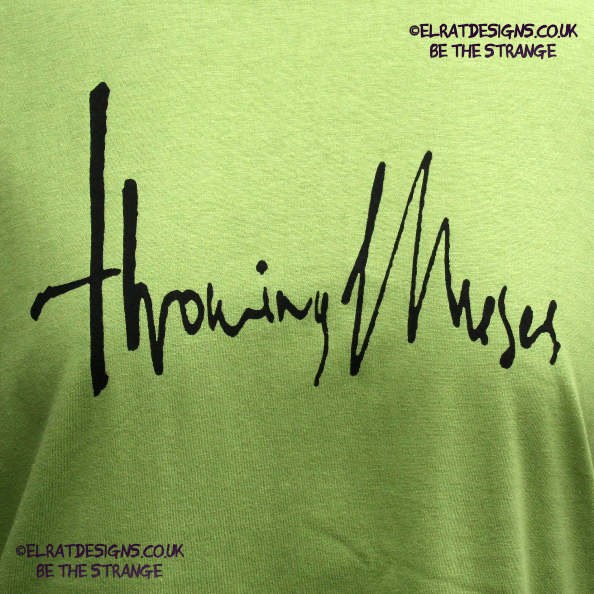 Throwing Muses 1986 logo, original Kristin Hersh handwritten logo, hand printed T-Shirt - ElRat Designs - elratdesigns.co.uk 