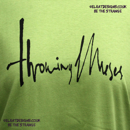 Throwing Muses 1986 logo, original Kristin Hersh handwritten logo, hand printed T-Shirt - ElRat Designs - elratdesigns.co.uk 