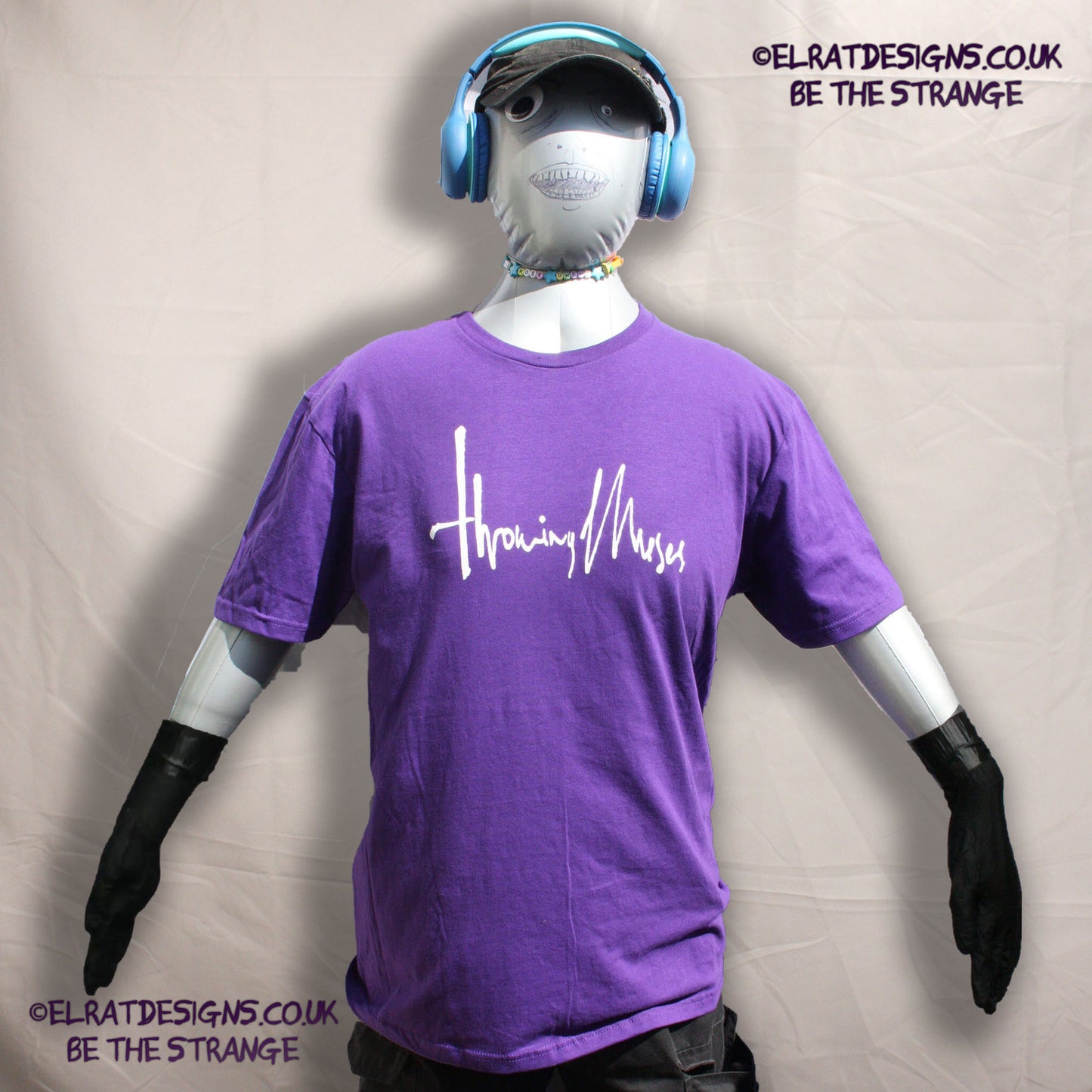 Throwing Muses 1986 logo, original Kristin Hersh handwritten logo, hand printed T-Shirt - ElRat Designs - elratdesigns.co.uk