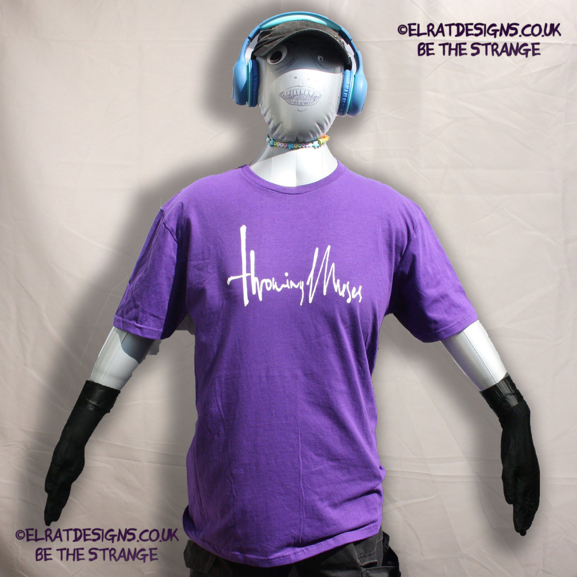 Throwing Muses 1986 logo, original Kristin Hersh handwritten logo, hand printed T-Shirt - ElRat Designs - elratdesigns.co.uk