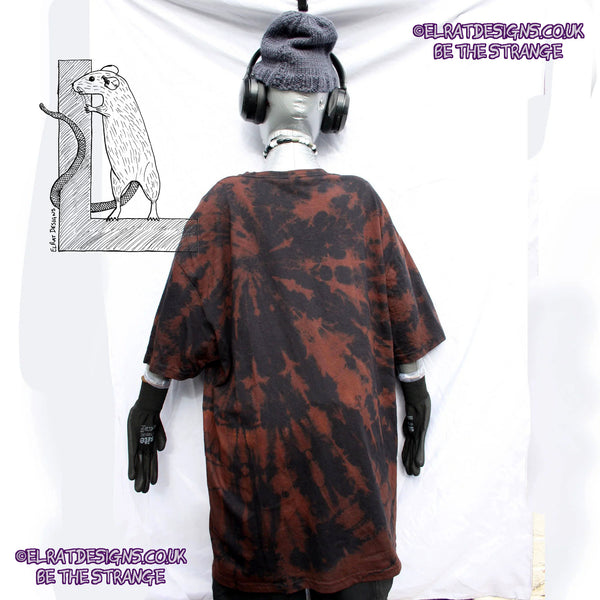 ElRat Throwing Muses 'Bywater' Flushed Edition - One-of-a-Kind Black Reverse Tie-Dye 2X Large #1 from elratdesigns.co.uk - be the strange