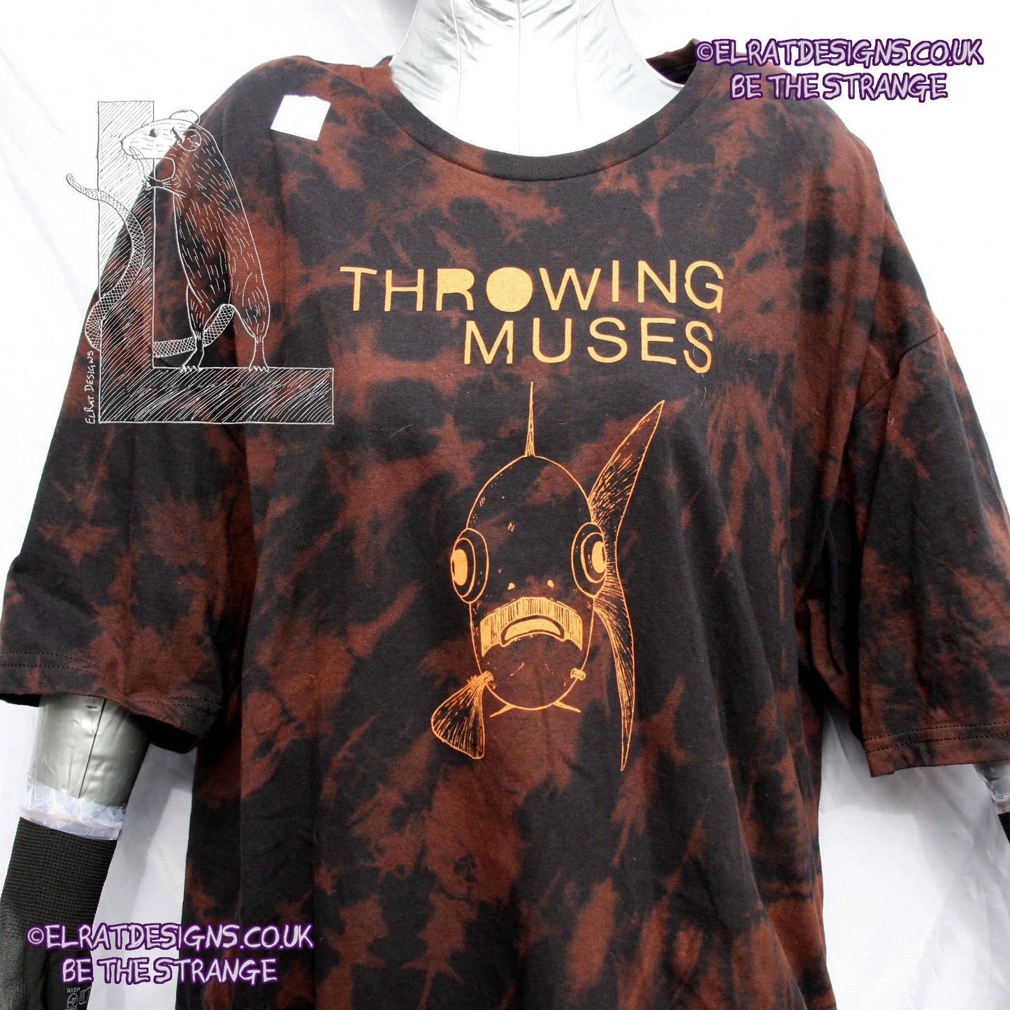 ElRat Throwing Muses 'Bywater' Flushed Edition - One-of-a-Kind Black Reverse Tie-Dye 2X Large #1 from elratdesigns.co.uk - be the strange