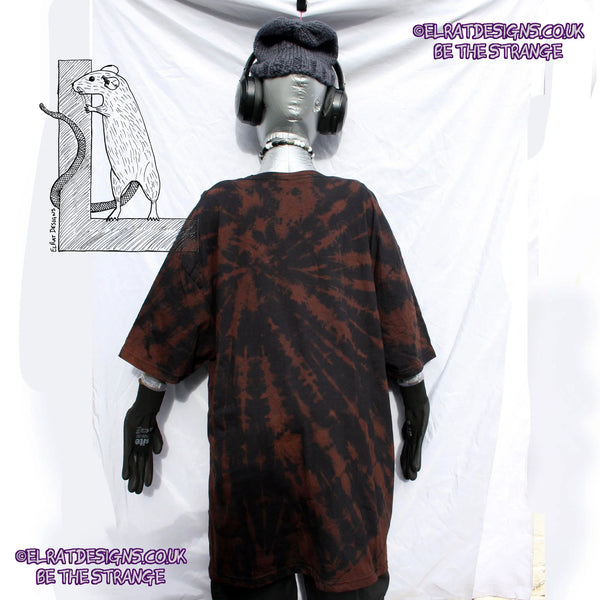 ElRat Throwing Muses 'Bywater' Flushed Edition - One-of-a-Kind Black Reverse Tie-Dye 2X Large #2 from elratdesigns.co.uk - be the strange