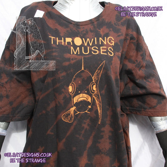 ElRat Throwing Muses 'Bywater' Flushed Edition - One-of-a-Kind Black Reverse Tie-Dye 2X Large #2 from elratdesigns.co.uk - be the strange