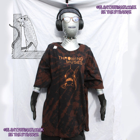 ElRat Throwing Muses 'Bywater' Flushed Edition - One-of-a-Kind Black Reverse Tie-Dye 2X Large #2 from elratdesigns.co.uk - be the strange