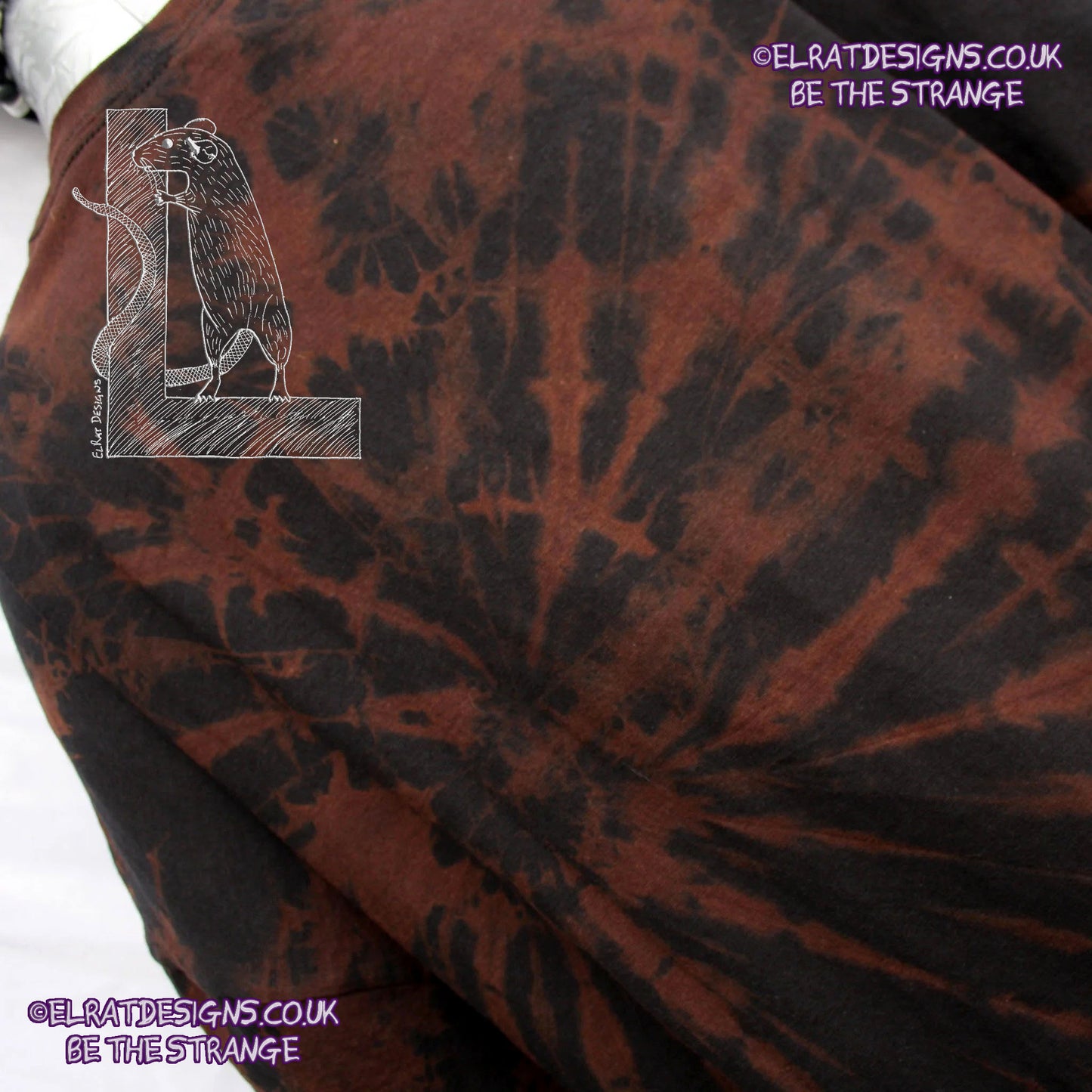ElRat Throwing Muses 'Bywater' Flushed Edition - One-of-a-Kind Black Reverse Tie-Dye 4X Large #1 from elratdesigns.co.uk - be the strange