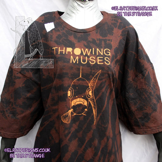 ElRat Throwing Muses 'Bywater' Flushed Edition - One-of-a-Kind Black Reverse Tie-Dye 4X Large #1 from elratdesigns.co.uk - be the strange