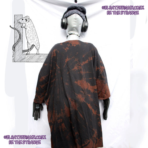 ElRat Throwing Muses 'Bywater' Flushed Edition - One-of-a-Kind Black Reverse Tie-Dye 5X Large #1 from elratdesigns.co.uk - be the strange