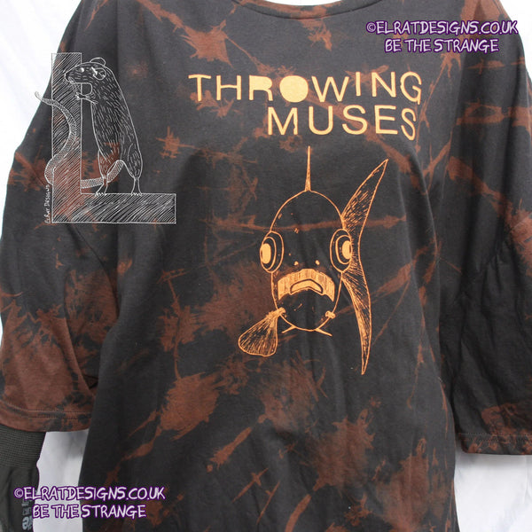 ElRat Throwing Muses 'Bywater' Flushed Edition - One-of-a-Kind Black Reverse Tie-Dye 5X Large #1 from elratdesigns.co.uk - be the strange