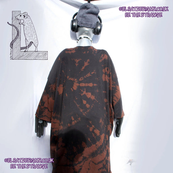 ElRat Throwing Muses 'Bywater' Flushed Edition - One-of-a-Kind Black Reverse Tie-Dye 6XL #1 from elratdesigns.co.uk - be the strange
