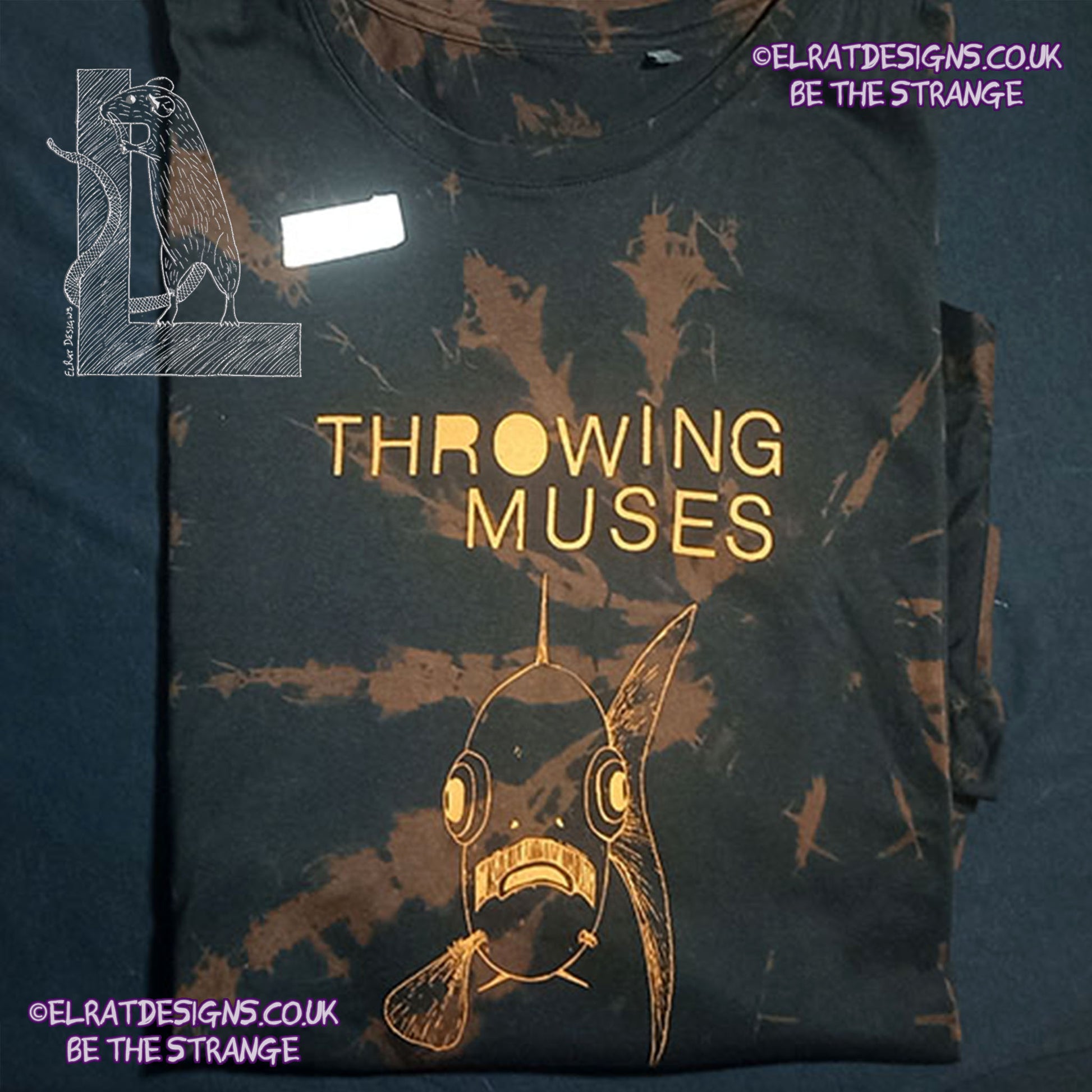 ElRat Throwing Muses 'Bywater' Flushed Edition - One-of-a-Kind Black Reverse Tie-Dye 6XL #1 from elratdesigns.co.uk - be the strange