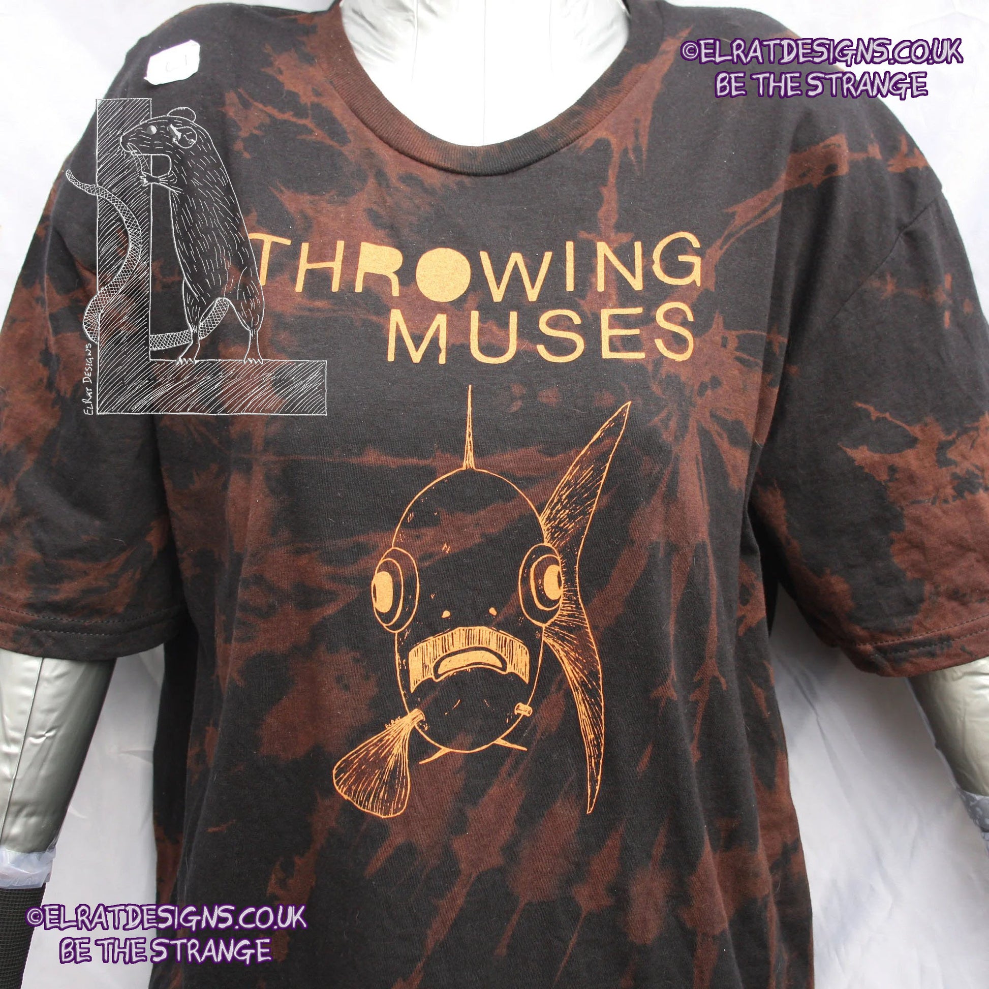 ElRat Throwing Muses 'Bywater' Flushed Edition - One-of-a-Kind Black Reverse Tie-Dye Large #1 from elratdesigns.co.uk - be the strange