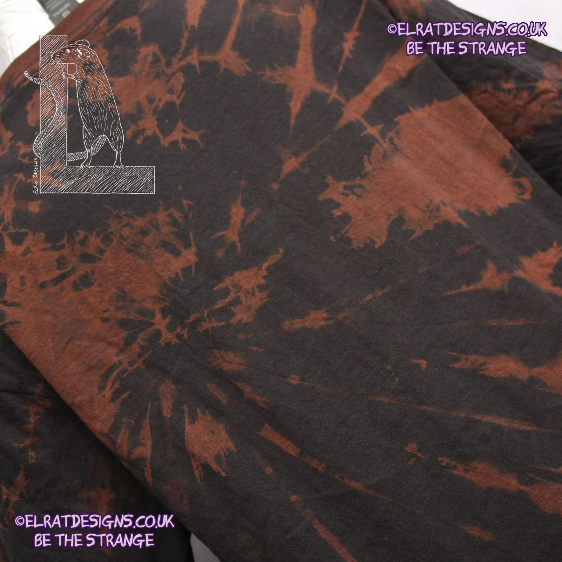 ElRat Throwing Muses 'Bywater' Flushed Edition - One-of-a-Kind Black Reverse Tie-Dye Large #2 from elratdesigns.co.uk - be the strange