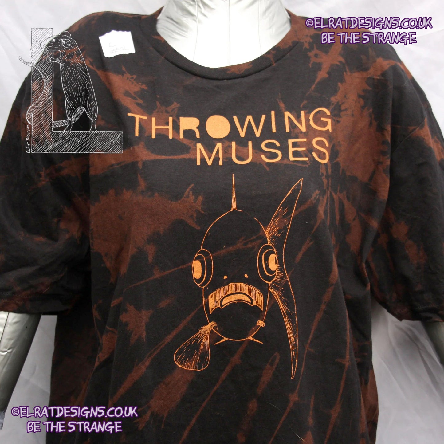 ElRat Throwing Muses 'Bywater' Flushed Edition - One-of-a-Kind Black Reverse Tie-Dye Large #2 from elratdesigns.co.uk - be the strange