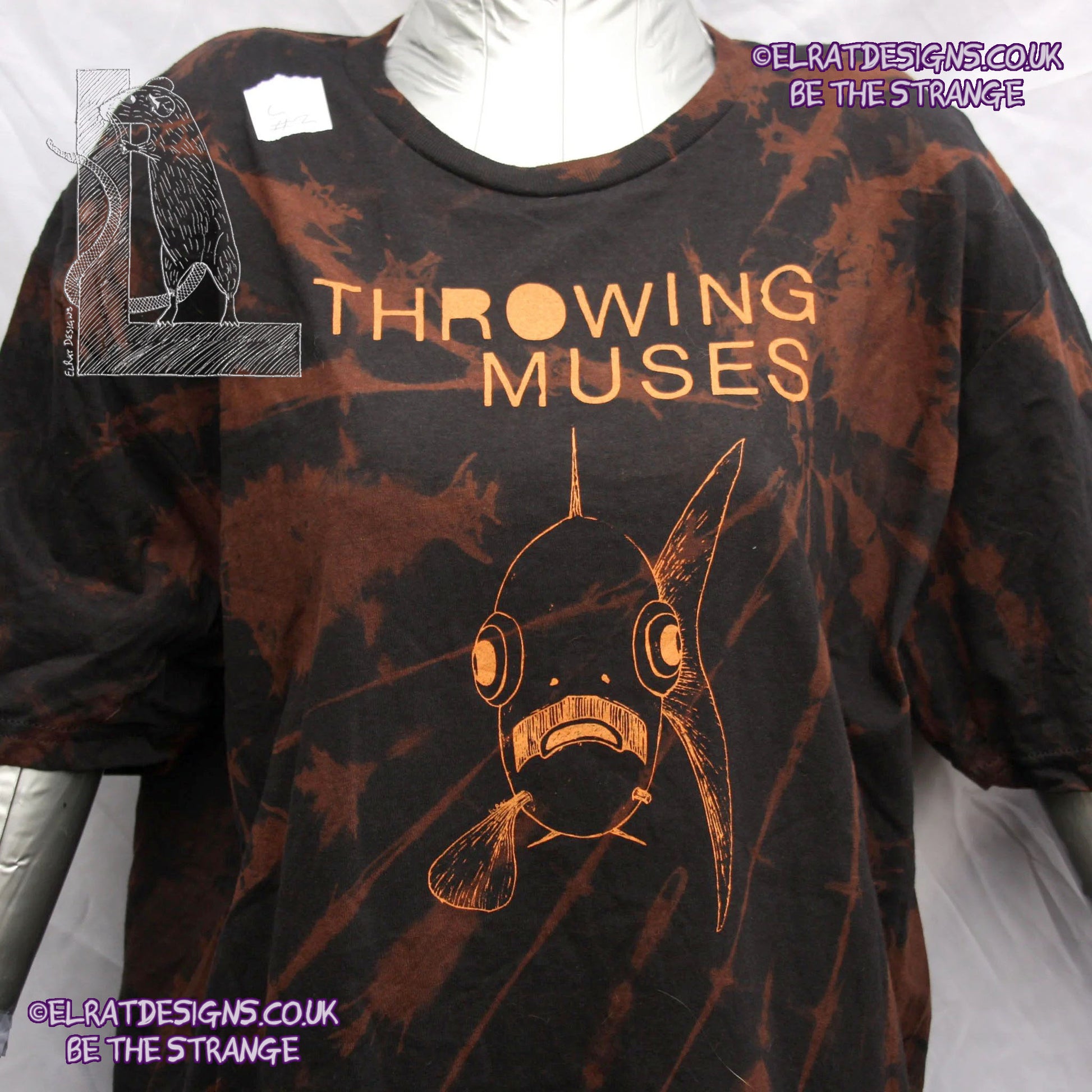 ElRat Throwing Muses 'Bywater' Flushed Edition - One-of-a-Kind Black Reverse Tie-Dye Large #2 from elratdesigns.co.uk - be the strange