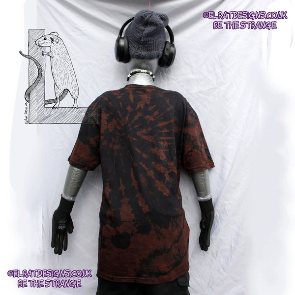 ElRat Throwing Muses 'Bywater' Flushed Edition - One-of-a-Kind Black Reverse Tie-Dye Medium #1 from elratdesigns.co.uk - be the strange