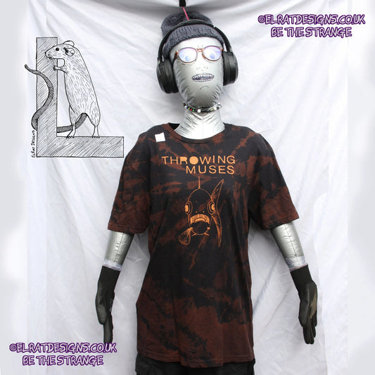 ElRat Throwing Muses 'Bywater' Flushed Edition - One-of-a-Kind Black Reverse Tie-Dye Medium #1 from elratdesigns.co.uk - be the strange