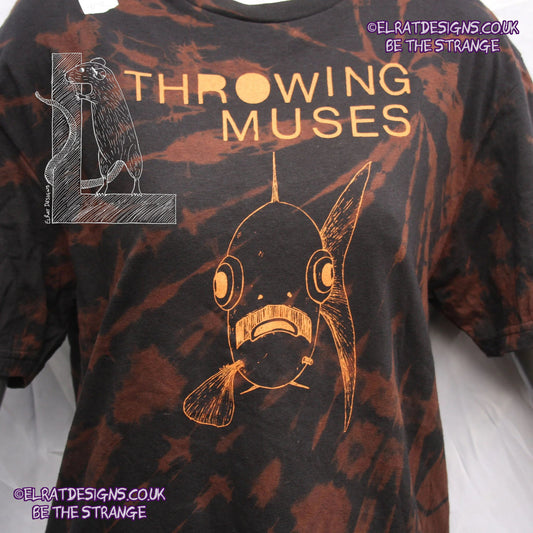 ElRat Throwing Muses 'Bywater' Flushed Edition - One-of-a-Kind Black Reverse Tie-Dye Medium #2 from elratdesigns.co.uk - be the strange