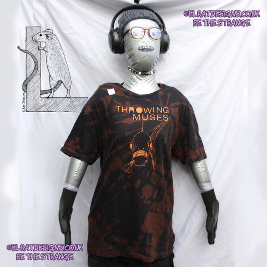 ElRat Throwing Muses 'Bywater' Flushed Edition - One-of-a-Kind Black Reverse Tie-Dye Medium #2 from elratdesigns.co.uk - be the strange