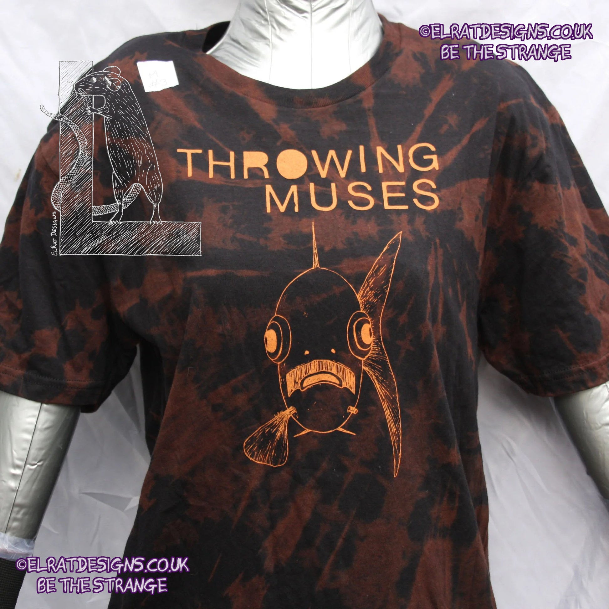 ElRat Throwing Muses 'Bywater' Flushed Edition - One-of-a-Kind Black Reverse Tie-Dye Medium #3 from elratdesigns.co.uk - be the strange