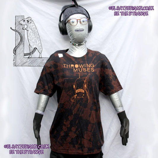 ElRat Throwing Muses 'Bywater' Flushed Edition - One-of-a-Kind Black Reverse Tie-Dye Medium #3 from elratdesigns.co.uk - be the strange