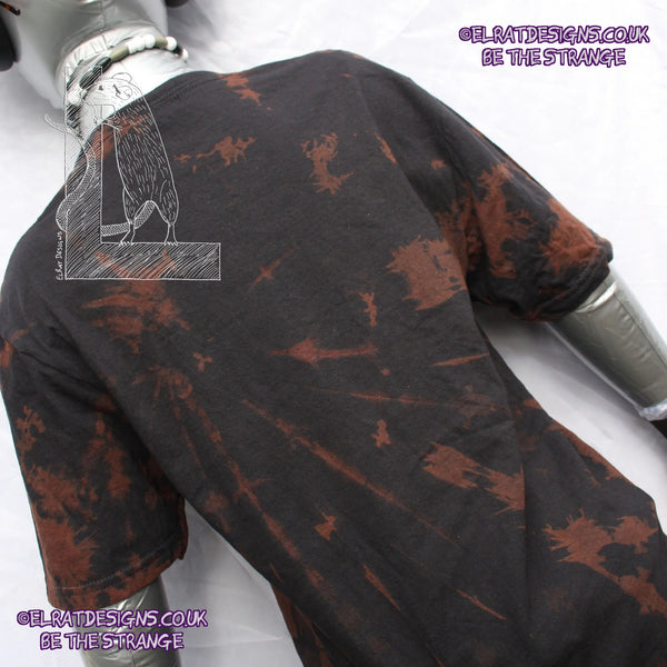 ElRat Throwing Muses 'Bywater' Flushed Edition - One-of-a-Kind Black Reverse Tie-Dye Small #1 from elratdesigns.co.uk - be the strange