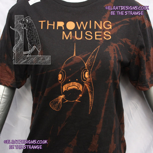 ElRat Throwing Muses 'Bywater' Flushed Edition - One-of-a-Kind Black Reverse Tie-Dye Small #1 from elratdesigns.co.uk - be the strange