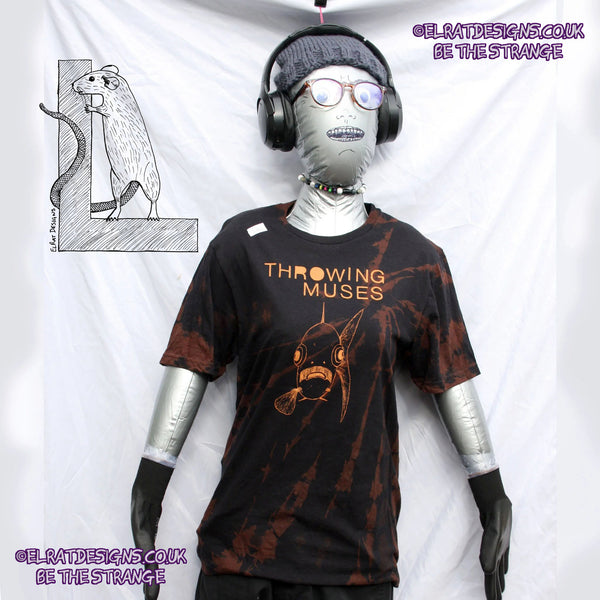 ElRat Throwing Muses 'Bywater' Flushed Edition - One-of-a-Kind Black Reverse Tie-Dye Small #1 from elratdesigns.co.uk - be the strange