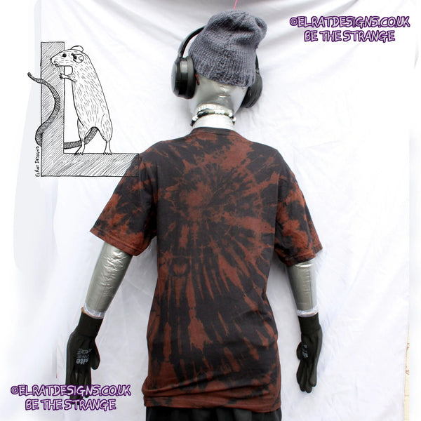 ElRat Throwing Muses 'Bywater' Flushed Edition - One-of-a-Kind Black Reverse Tie-Dye Small #2 from elratdesigns.co.uk - be the strange