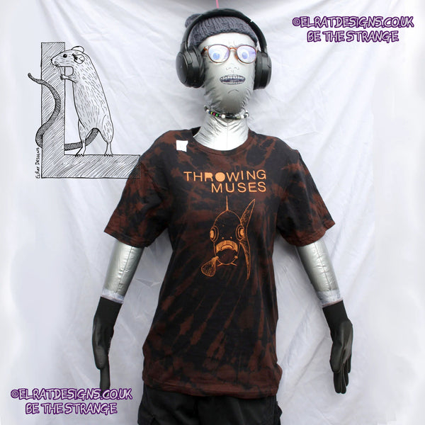 ElRat Throwing Muses 'Bywater' Flushed Edition - One-of-a-Kind Black Reverse Tie-Dye Small #2 from elratdesigns.co.uk - be the strange