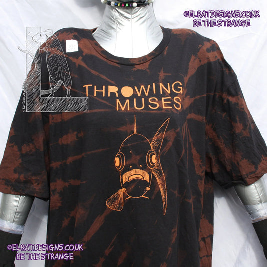 ElRat Throwing Muses 'Bywater' Flushed Edition - One-of-a-Kind Black Reverse Tie-Dye X Large #1 from elratdesigns.co.uk - be the strange