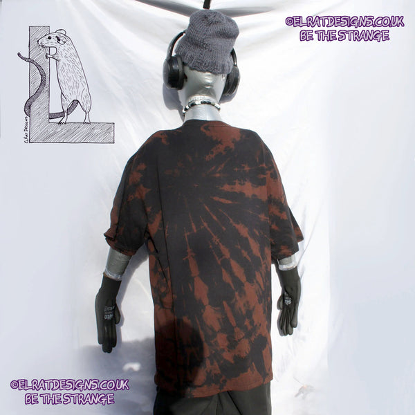 ElRat Throwing Muses 'Bywater' Flushed Edition - One-of-a-Kind Black Reverse Tie-Dye XL #2 from elratdesigns.co.uk - be the strange