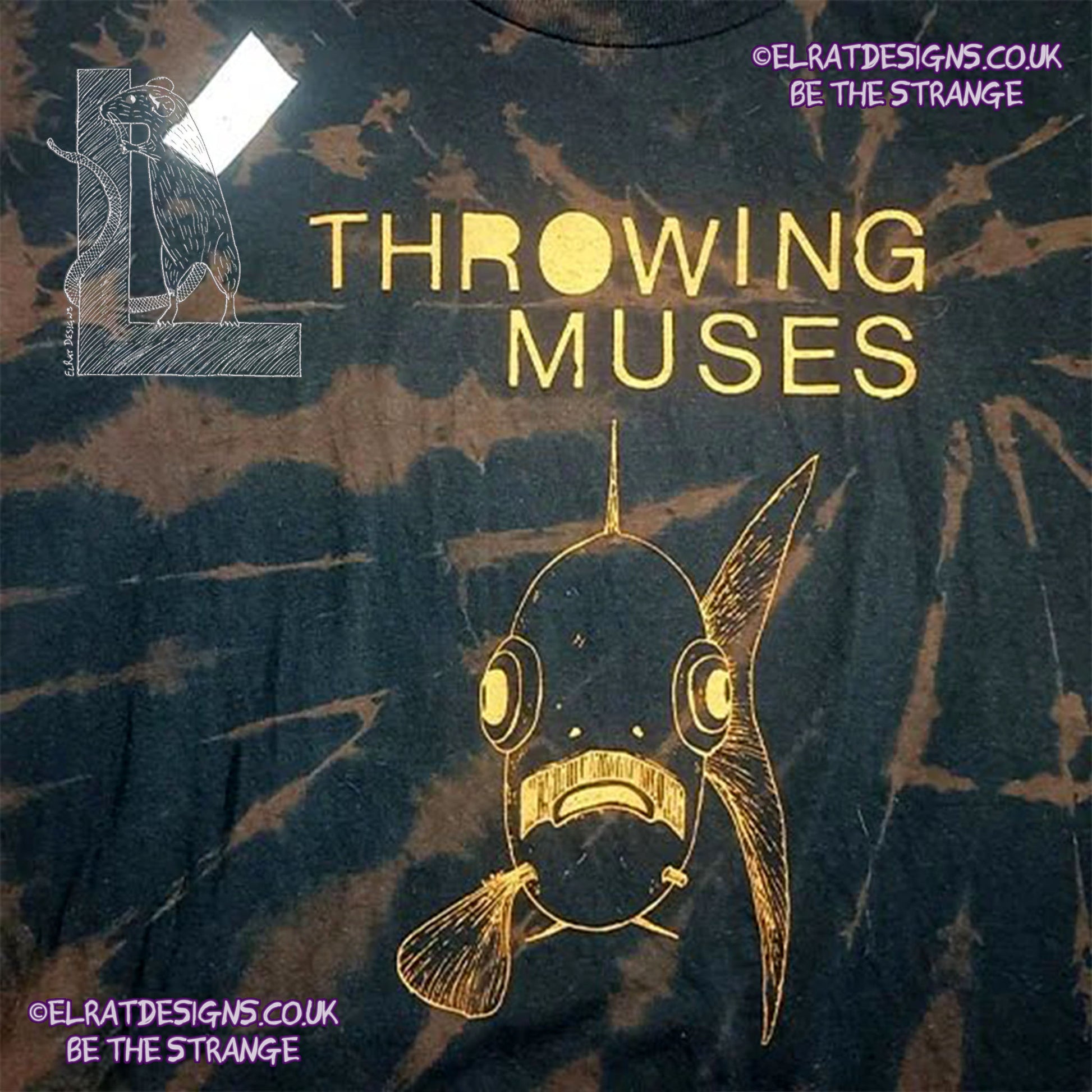 ElRat Throwing Muses 'Bywater' Flushed Edition - One-of-a-Kind Black Reverse Tie-Dye XL #2 from elratdesigns.co.uk - be the strange