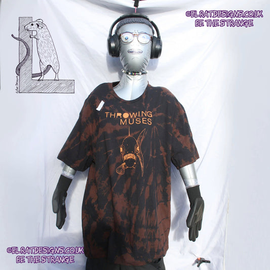 ElRat Throwing Muses 'Bywater' Flushed Edition - One-of-a-Kind Black Reverse Tie-Dye XL #2 from elratdesigns.co.uk - be the strange