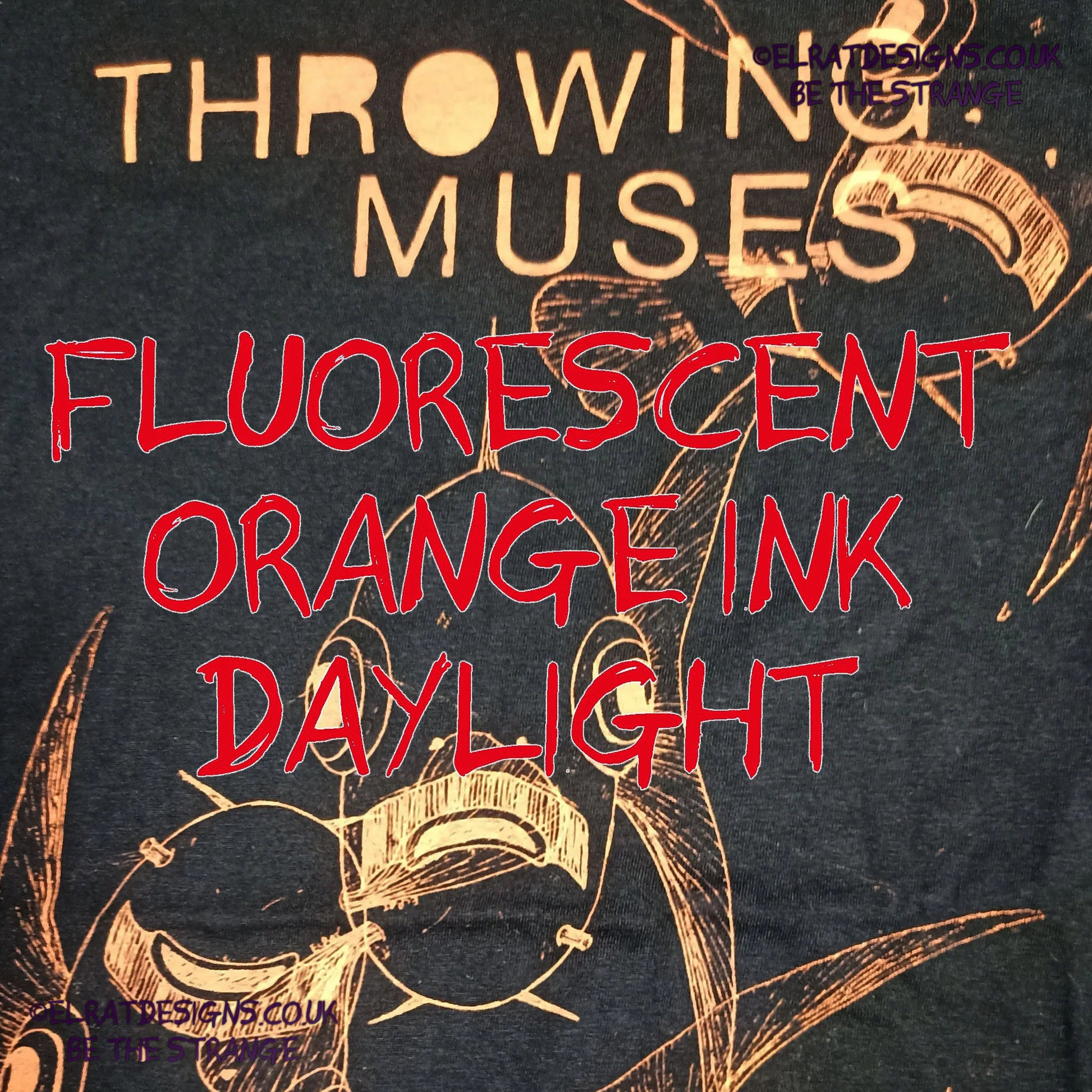 Throwing Muses Bywater Schooling Edition. One-of-a-Kind Messy print, featuring the original Moustached Amputee. imperfect and hand printed just for you, only from ElRat Designs - hero - elratdesigns.co.uk