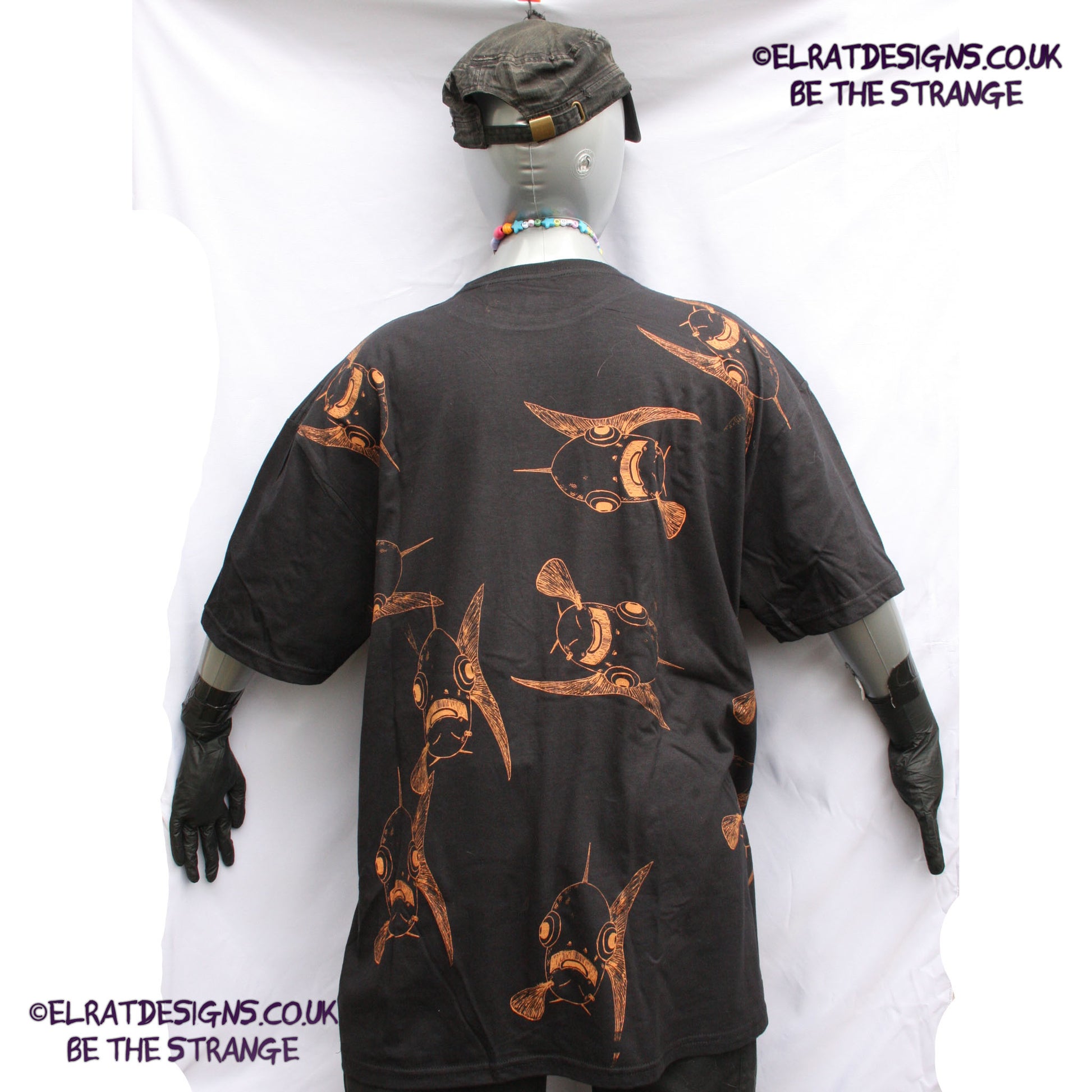 Throwing Muses Bywater Schooling Edition. One-of-a-Kind Messy print, featuring the original Moustached Amputee. imperfect and hand printed just for you, only from ElRat Designs - elratdesigns.co.uk