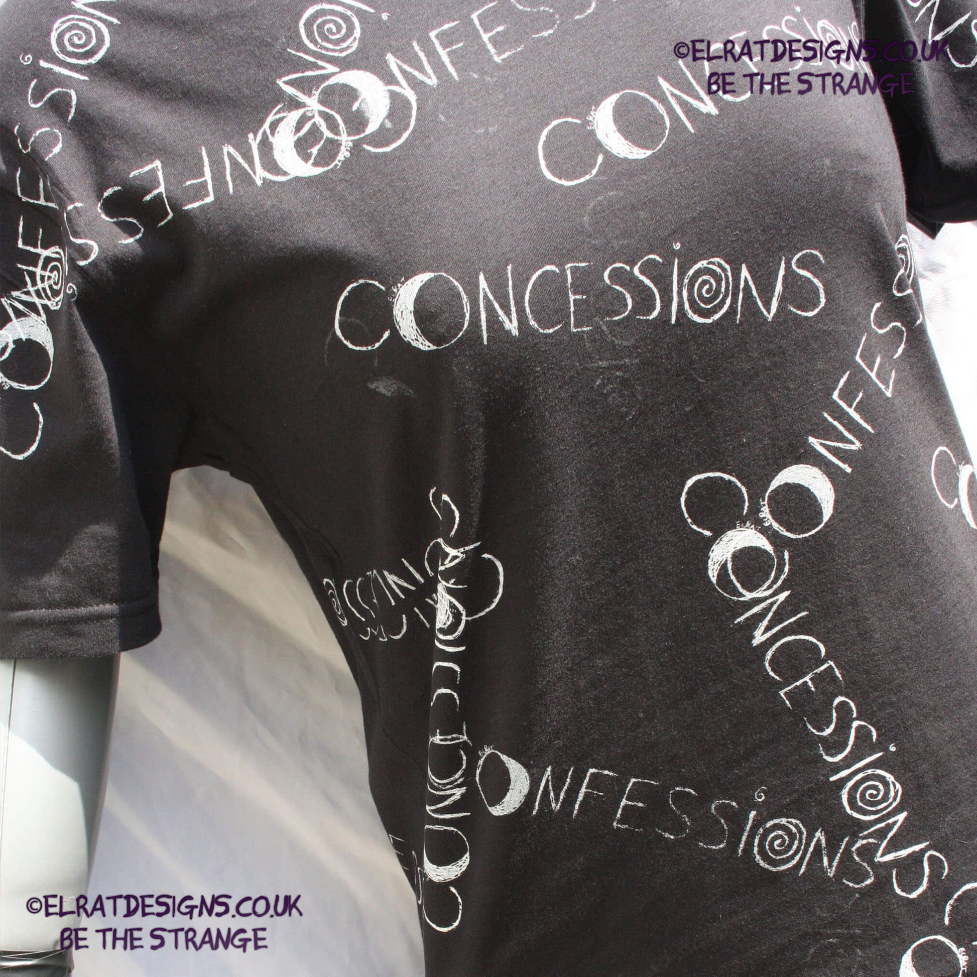 Throwing Muses Moonlight Concessions/confessions. Concede or Confess. One-of-a-Kind Messy print, imperfect and hand printed just for you, only from ElRat Designs - elratdesigns.co.uk
