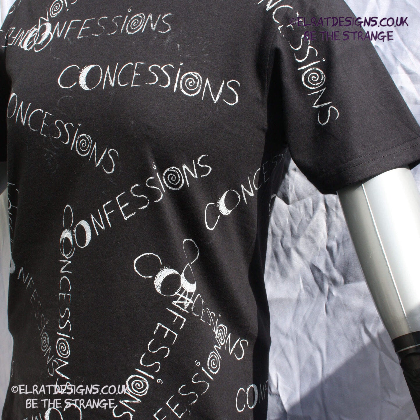 Throwing Muses Moonlight Concessions/confessions. Concede or Confess. One-of-a-Kind Messy print, imperfect and hand printed just for you, only from ElRat Designs - elratdesigns.co.uk