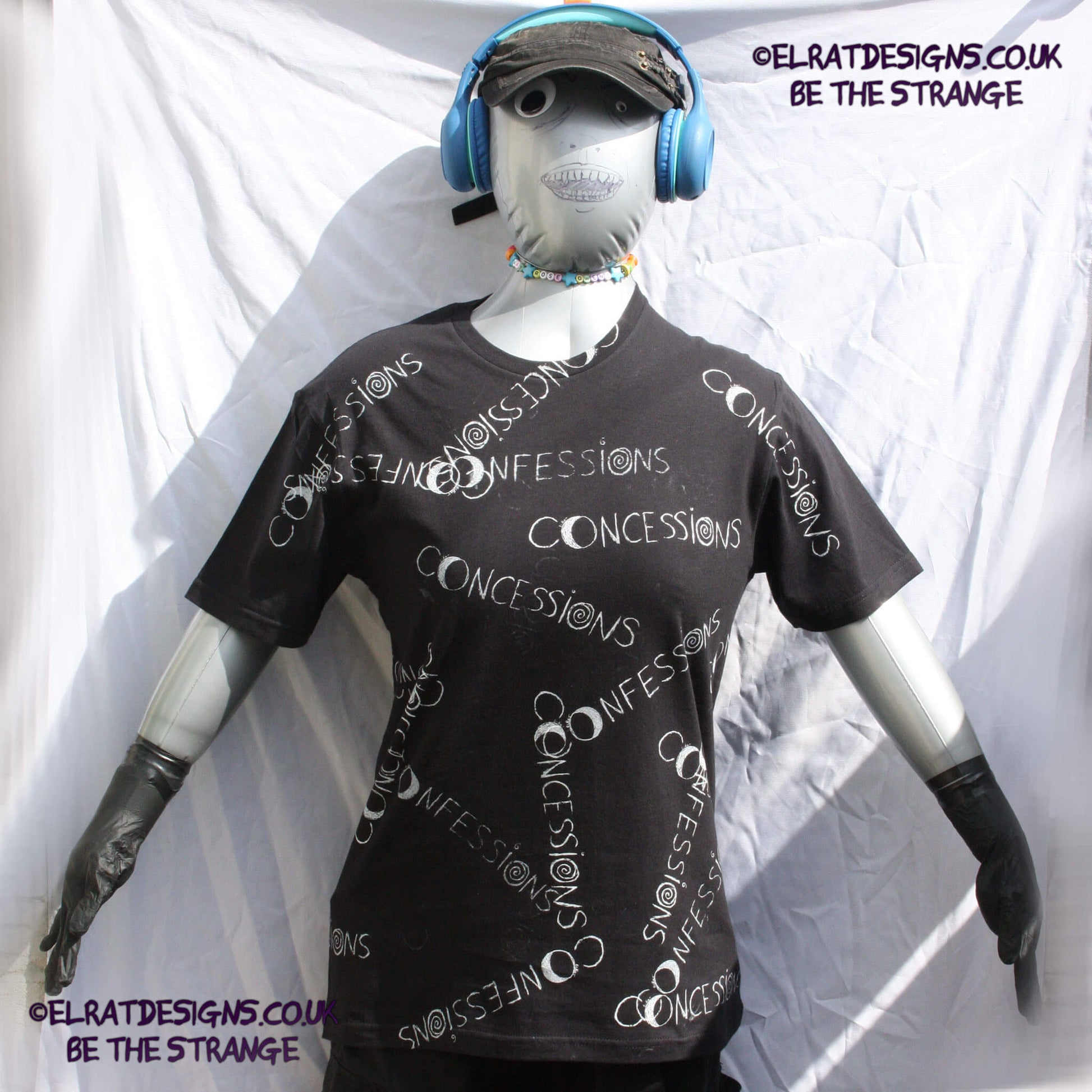 Throwing Muses Moonlight Concessions/confessions. Concede or Confess. One-of-a-Kind Messy print, imperfect and hand printed just for you, only from ElRat Designs - elratdesigns.co.uk