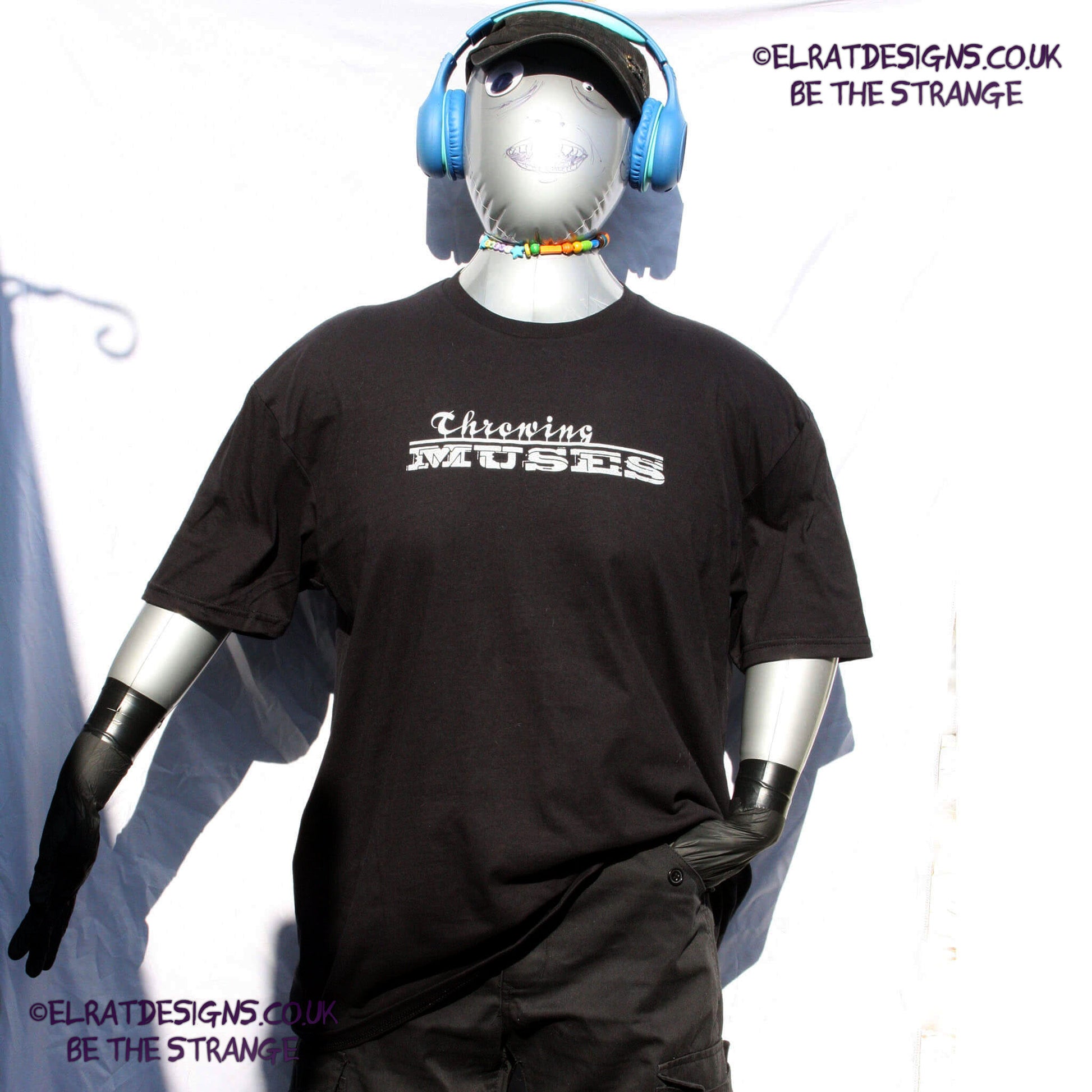 Throwing Muses, Classic logo "University" available in a range of colours, every shirt sold supports Kristin Hersh Studio Time. hand printed by ElRat Designs - elratdesigns.co.uk