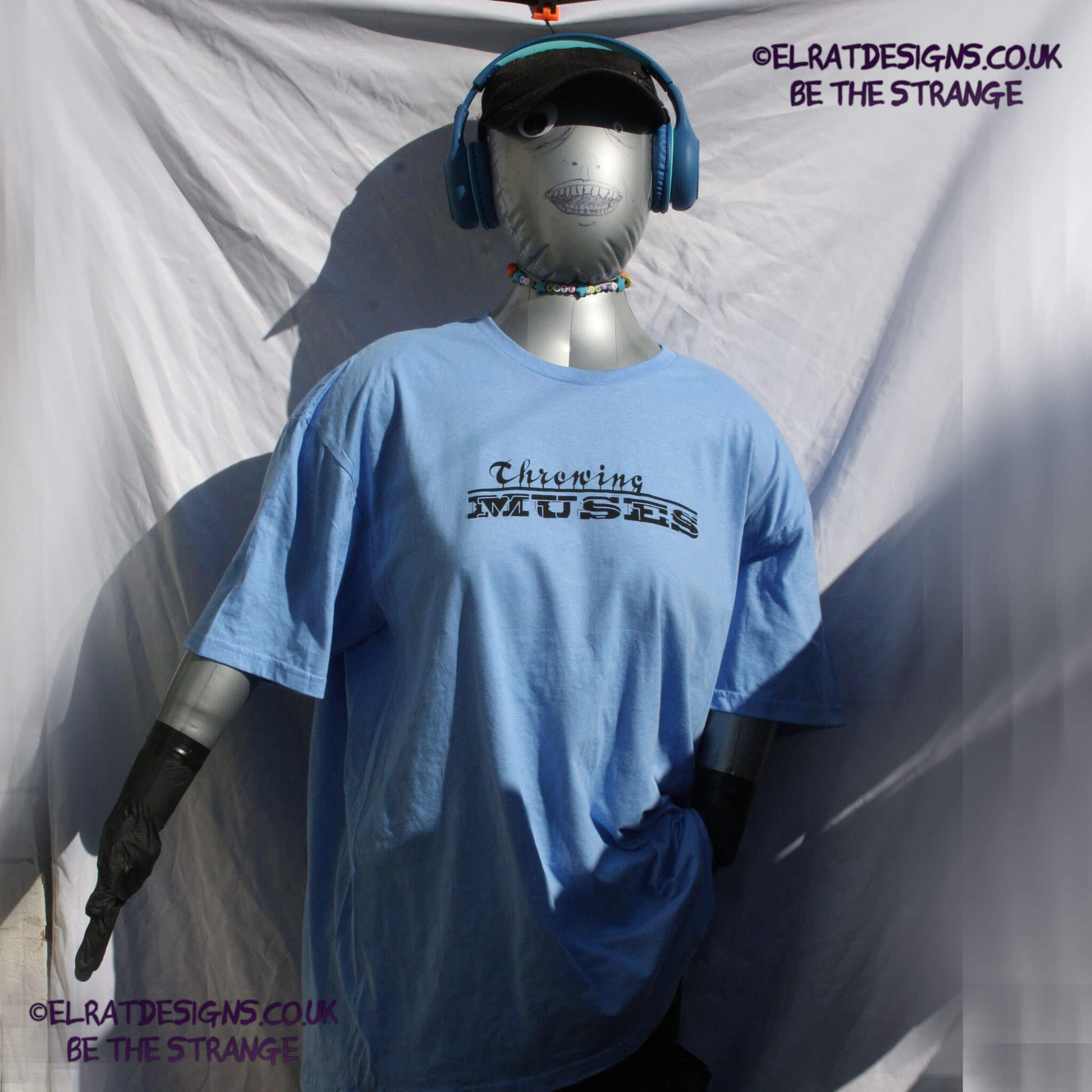 Throwing Muses, Classic logo "University" available in a range of colours, every shirt sold supports Kristin Hersh Studio Time. hand printed by ElRat Designs - elratdesigns.co.uk