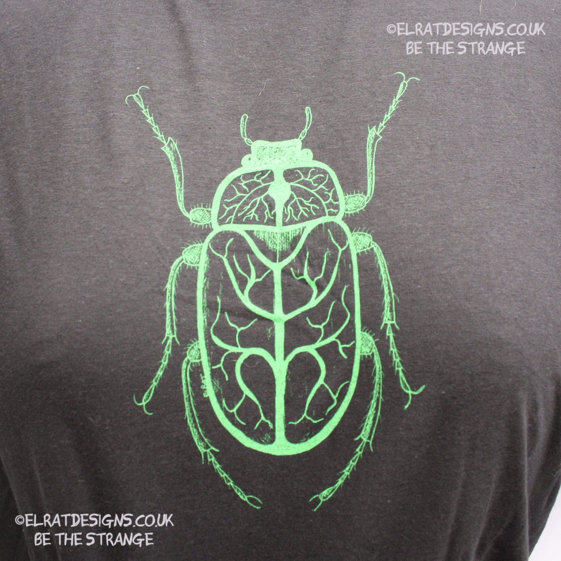 ElRat - Vine Beetle, hand drawn bug art T-shirt, by ElRat designs - elratdesigns.co.uk